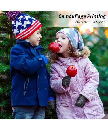 Buy Oopor Winter Gloves for Kids - Touchscreen Anti-Slip Windproof Bicycle Gloves for Ages 4-12 | Camouflage Design for Outdoor Sports - Buy Online on GoSupps.com