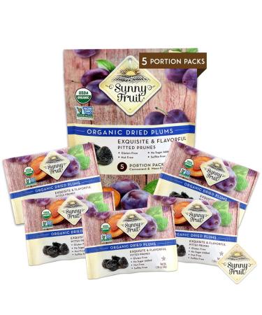 Sunny Fruit Organic Dried Plums - 5 Pack (1.06 oz Each) | Healthy Snacks - Buy Online on GoSupps.com