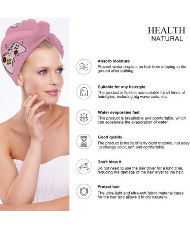 Buy Video Game Controller Microfiber Hair Towel Wrap for Women - 10"x26" Super Absorbent Hair Turban with Button - Buy Online on GoSupps.com