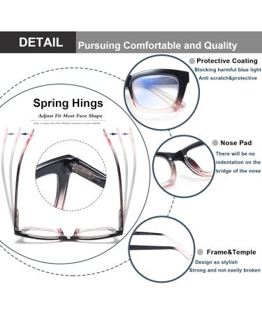 Shop 4 Pack Oprah Style Reading Glasses for Women | Blue Light Blocking Oversized Square Readers | Spring Hinge | International Shipping - Buy Online on GoSupps.com