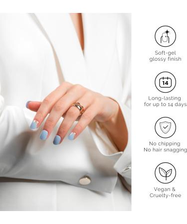 NAILOG Semi Cured Gel Nail Strips - 34 pcs Salon-Quality Gel Nail Stickers in Blue Tune - Buy Online on GoSupps.com