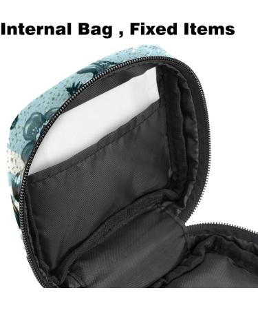 Portable Storage Bags for Women's Bandages & Menstrual Products | Aesthetic Blue Insect & Flower Pattern - Buy Online on GoSupps.com