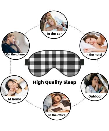 Adjustable Double-Sided White & Black Plaid Sleep Mask | Soft Eye Covers for Perfect Shading & Reduced Eye Edema | International Shipping Available - Buy Online on GoSupps.com