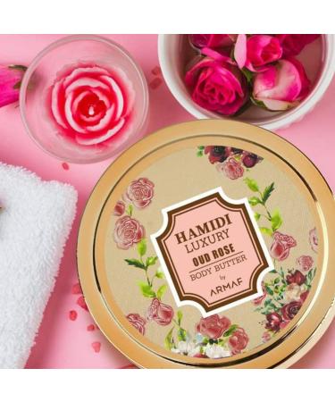 Hamidi Luxury Oud Rose Body Butter For Women 250ML (8.4 OZ) Ultra Moisturizing body butter For Dry Skin Nourishing And Replenishes Dry Skin Experience Deep Cleansing With Sweet Floral Scent Oud Rose 250ML - Buy Online on GoSupps.com