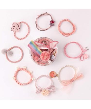 Seatecks 31-Piece Hair Tie & Clip Set | Elegant Elastic Hair Accessories for Girls & Women | DIY Hairstyles | Pink Ponytail Holders - Buy Online on GoSupps.com