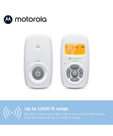 Buy Motorola Nursery AM24 BabyPhone - Digital Audio Monitor with DECT Technology Room Temperature Display & Two-Way Communication - White - Buy Online on GoSupps.com
