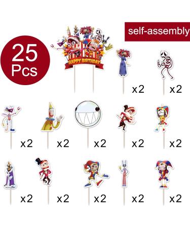 25PCS Amazing Circus Cake Topper Digital Birthday Cake topper Theme Party Decoration Paper Cup Cake Topper for Teenage Boys and Girls - Buy Online on GoSupps.com