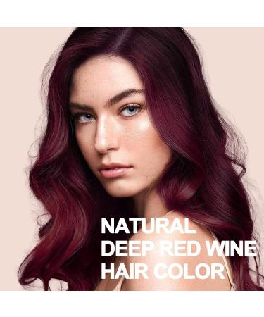 Dark Wine Red Hair Dye Shampoo for Gray Hair | 3 in 1 Herbal Color | 100% Coverage for Men & Women | 500ml Instant Color - Buy Online on GoSupps.com