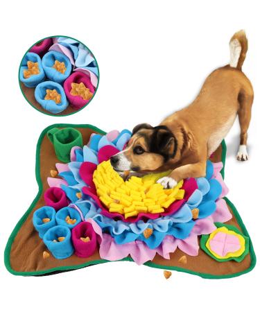 Pet Snuffle Mat for Dogs Interactive Feed Game Sunflower Suction Cups Dog Treats Feeding Mat with Puzzles Encourages Natural Foraging Skills