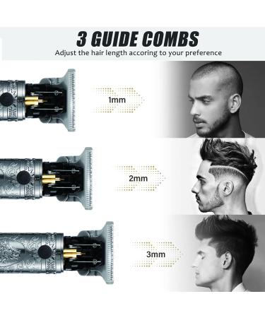 Ten-Tatent Professional Hair Clippers for Men - Cordless Beard Trimmer with T-Blade, Precision Cutting and Zero Gapped Grooming Kit in Grey - Buy Online on GoSupps.com
