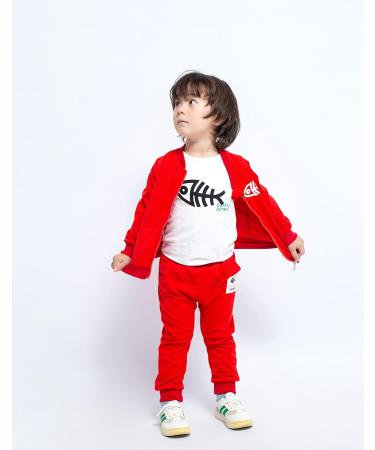 BINIDUCKLING Baby Boys 3-Piece Outfit Set | Coat, Pants, Shirts | 12-18 Months, Red - Buy Online on GoSupps.com