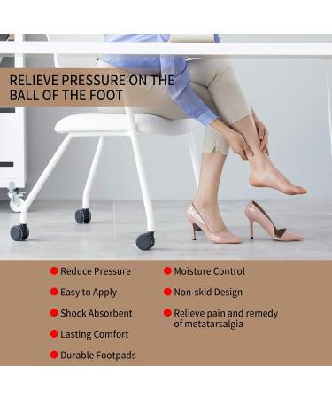 Metatarsal Pads for Women - 4 Pairs Cushion Inserts for Open Toe Shoes | Non-Sliding Ball of Foot Cushions & Shoe Filler - Buy Online on GoSupps.com
