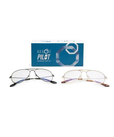 Contacta Blue Block Pilot Computer Glasses - Blue Light Protection for Men & Women with Holder - Neutral Diopters - Gray - Buy Online on GoSupps.com