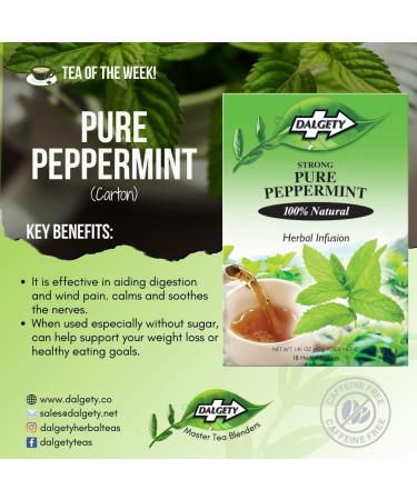 Dalgety Pure Peppermint Herbal Infusion 6x72g Cartons (6 Pack) 100% Natural Tea (Total 108 Teabags) Delicious and Packed with Unique Health Benefits - Buy Online on GoSupps.com