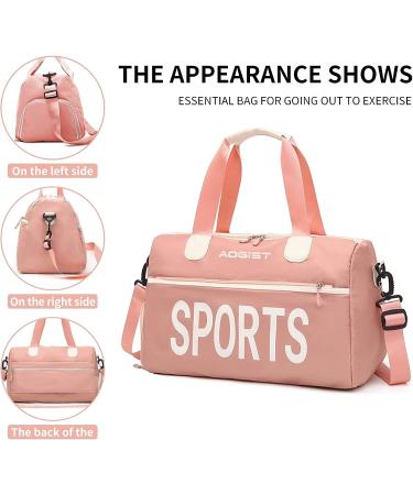 Wet Pocket Sports Gym Bag for Women and Men, Waterproof Shoulder Weekender Bag for Travel and Gym - Lightweight and Easy to Carry - S-Pink - Buy Online on GoSupps.com