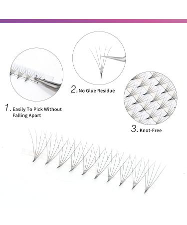 QDMEYEA 10mm 5D-0.07-D Curl Premade Fans Eyelash Extensions for 5D Volume - Long Stem, High Quality Supplies - Buy Online on GoSupps.com