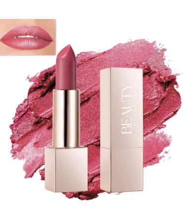 Metallic Shine Lipstick High Impact Lipcolor with Moisturizing Creamy Formula Vegan & Cruelty-Free Smooth Full-Coverage Lipstick with a Full Matte Finish (01# Love Burgundy)