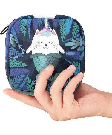 Magic Cat Unicorn Mermaid Sanitary Napkin Storage Bag | Portable Menstrual Cup Pocket for Teen Girls & Women - Buy Online on GoSupps.com