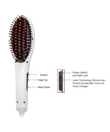 RoyalCraft Hair Straightener Brush | Pro Electric Styling Comb for Silky Straight Hair | Anti-Scald Anti-Static & Zero Damage Care | International Shipping Available - Buy Online on GoSupps.com