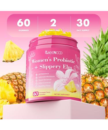 MEENCCD Her Juicy Feminine Probiotics Gummies with Slippery Elm & Lactobacillus Blend Supports pH Balance & Immune Function Promotes Vaginal Wellness Pineapple Flavor 60 Count - Buy Online on GoSupps.com
