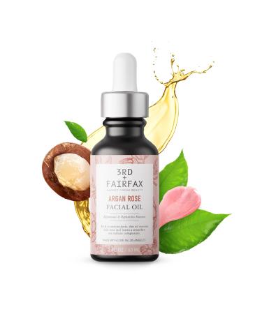 Argan Rose Facial Oil Nourishing Moisturizing and Rejuvenating Face Care for Dull and Dry Skin 2 Oz