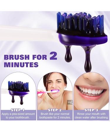 Purple Teeth Whitening Mouthwash Color Corrector Purple Toothpaste for Teeth Whitening Tooth Stain Removal Purple Toothpaste (3pcs) - Buy Online on GoSupps.com