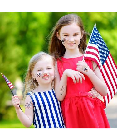 60 Sheets 4th of July Glow in the Dark Patriotic Temporary Tattoos with American Flag Design - Buy Online on GoSupps.com