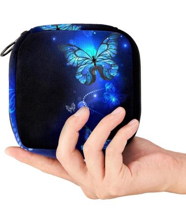 Blue Bright Butterfly Storage Bags for Women | Morph Patterns for Menstrual Pads & Portable Cups - Stylish & Functional - Buy Online on GoSupps.com
