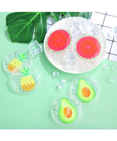 6 Pack Fruit Cold Eye Pads - Reusable Pineapple Avocado Watermelon Under Eye Patches for Cooling and Relaxation - Buy Online on GoSupps.com