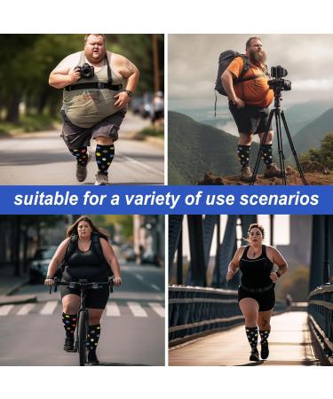 Plus Size Compression Sock For Men and Women: Graduated Compression Stockings for Support Flight Travel Running Pregnancy Sports Edema Nurses Athletic 20-30 mmHg 1Pairs Color Dots 3XL - Buy Online on GoSupps.com