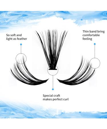 GEMERRY Cluster Lashes 280PCS Individual 30D D Curl Volume Lashes - 0.07mm 8-16mm Mix for Natural Look and Home Eyelash Extensions - Buy Online on GoSupps.com