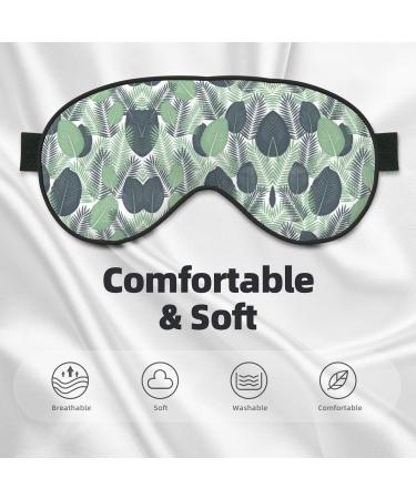Green Tropical Leaves Print Unisex Sleep Mask - Double-Sided Eye Mask for Sound Sleep & Skin Care - Buy Online on GoSupps.com