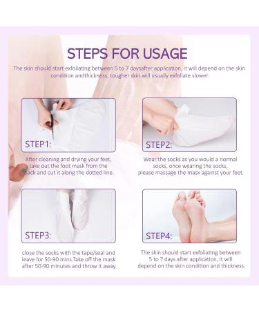 3 Pack Foot Peel Mask Exfoliating Foot Socks Calluses Remover Dead Skin Aloe Moisturizing Feet Peeling Mask for Dry Skin Cracked Heels Foot SPA Socks for Women and Men Lavender - Buy Online on GoSupps.com