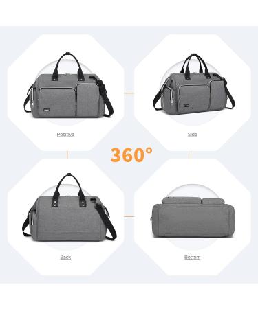 Kono Baby Changing Bag Nappy Diaper Bags for Mom and Dad Large Travel Tote Messenger with Changing Mat Grey - Buy Online on GoSupps.com