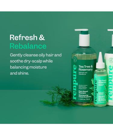 Renpure Tea Tree & Rosemary Shampoo - Plant-Based Soothes Dry Scalp Moisture & Shine - 24 fl oz - Dye Free & Eco-Friendly - Buy Online on GoSupps.com