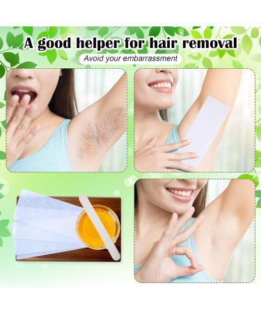250 Fleece Wax Strips for Hair Removal - Warm Wax Strips Paper with Spatula for Face & Legs - Ideal for Depilation - Buy Online on GoSupps.com