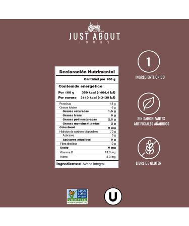 Just About Foods Oat Flour 2 lb - Vegan & Non-GMO - Buy Online on GoSupps.com