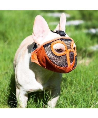 Jyhy Adjustable Muzzle for Flat-Nosed Dogs & Cats | Breathable Design for Bulldogs Pugs & More - Orange (28-43cm) - Buy Online on GoSupps.com