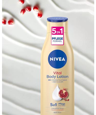 Nivea Vital Body Lotion 250 ml - Moisturizing Body Cream with Pomegranate & Soy Proteins | 48H Intensive Moisture for Ripe Skin | Buy Online - Buy Online on GoSupps.com