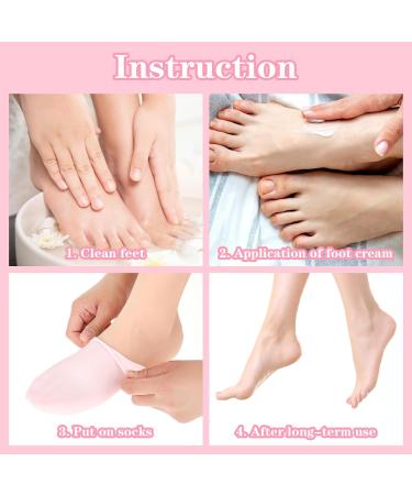 Yolev 2 Pairs Silicone Moisturizing Foot Socks Soft Silicone Socks Anti Slip Gel Spa Socks Women Foot Care Spa Pedicure Silicone Socks for Cracked Heel and Softening Rough Skin Calluses - Buy Online on GoSupps.com