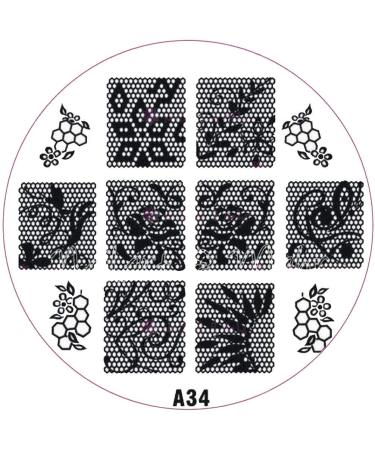 ++SPECIAL ITEM++ Stamping stencil A-Series: A33 Fish Palms Curlicues