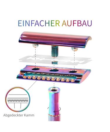 Eco-Friendly Double Edge Metal Razors for Men & Women | Classic Zero Waste Shaving | Bambaw Rainbow Colors - Buy Online on GoSupps.com