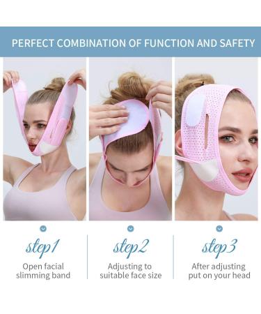 Face Slimming Strap - Double Chin Reducer for V Line Lifting - Pain-Free Anti-Aging Facial Chin Slimmer Device - Pink - Buy Online on GoSupps.com