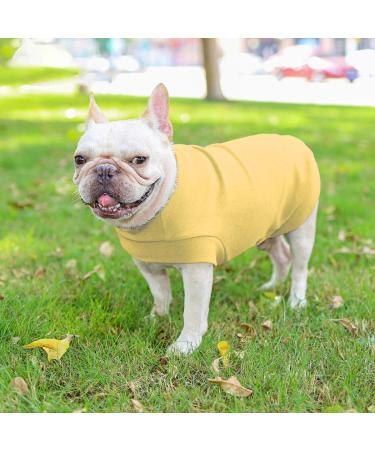 Docio Dog Sweater - Soft & Warm Spring T-Shirt Coat for Small Dogs & Cats - Yellow (1 Pack) - Buy Online on GoSupps.com