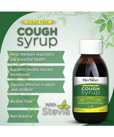 Herbion Naturals Sugar-Free Cough Syrup with Stevia - 5.0 Fl Oz - Green Formula - Buy Online on GoSupps.com