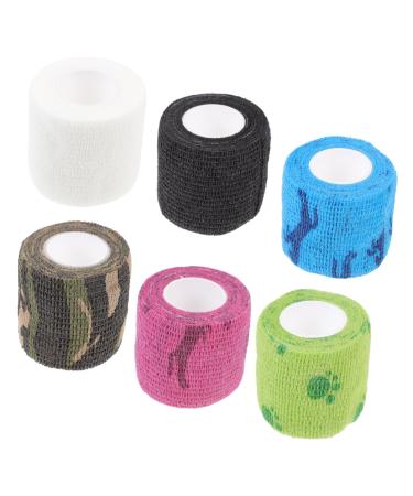 FRCOLOR 6pcs Self-Adhesive Elastic Basketball Knee Pads Finger Sleeves for Sports Athletic Cohesive Ankle Scar Tape Non-Woven Fabric Fitness Elasticity Finger Cots