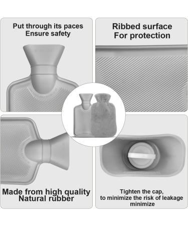 Rubber Hot Water Bottle with Plush Cover and Belt | Pain Relief for Neck, Shoulder, Back, and Waist - Buy Online on GoSupps.com