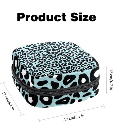 Portable Green Leopard Print Sanitary Napkin Storage Bag for Women and Teens - Multicolor Menstrual Cup Pouch & Nursing Pad Holder - Buy Online on GoSupps.com