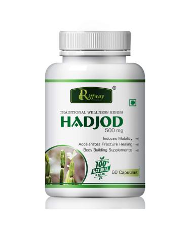 Riffway Hadjod Capsule Hadjod Bone & Joint Wellness Tablets-Bone Density Supplements -(60Caps-Pack of 1)