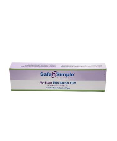 Safe n' Simple No Sting Skin Prep Wipes - 75 Individual Ostomy Barrier Film Wipes - Skin Prep Protective Wipes - Bandage Medical for Skin